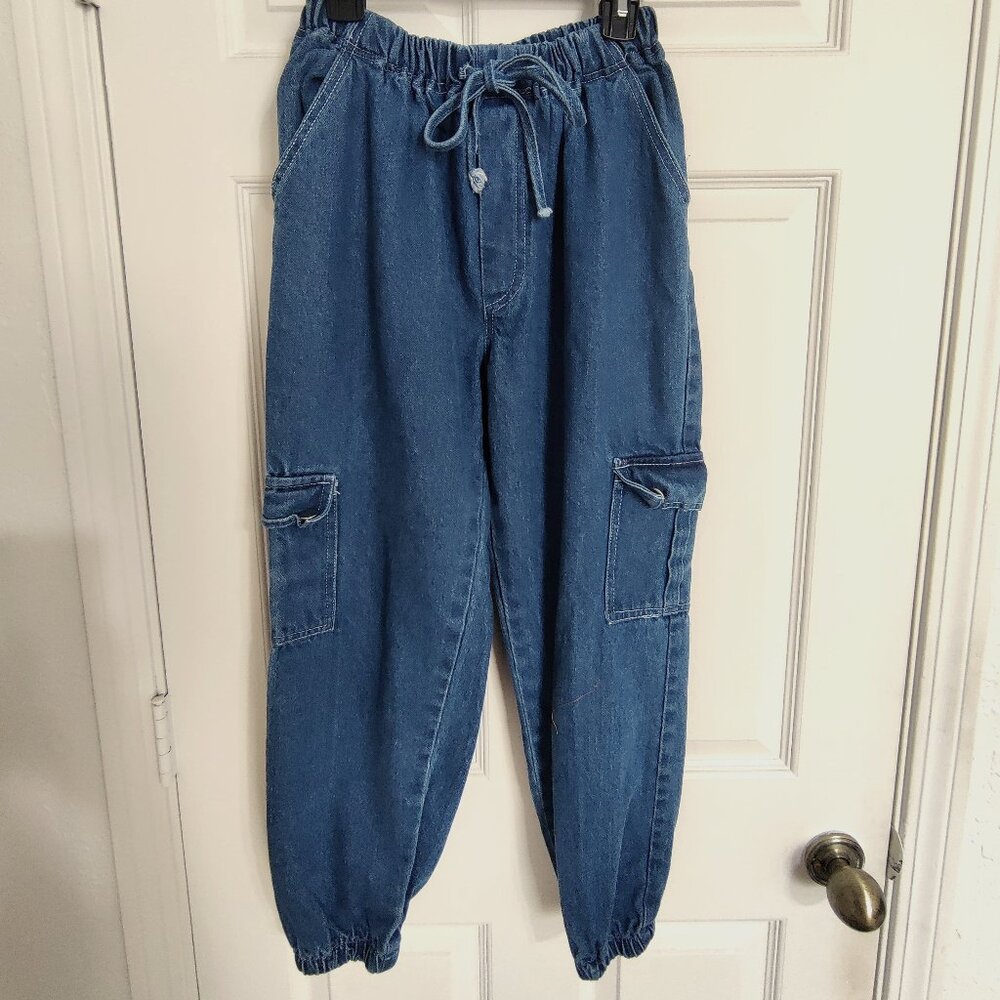 Denim Cargo Jogger Pants